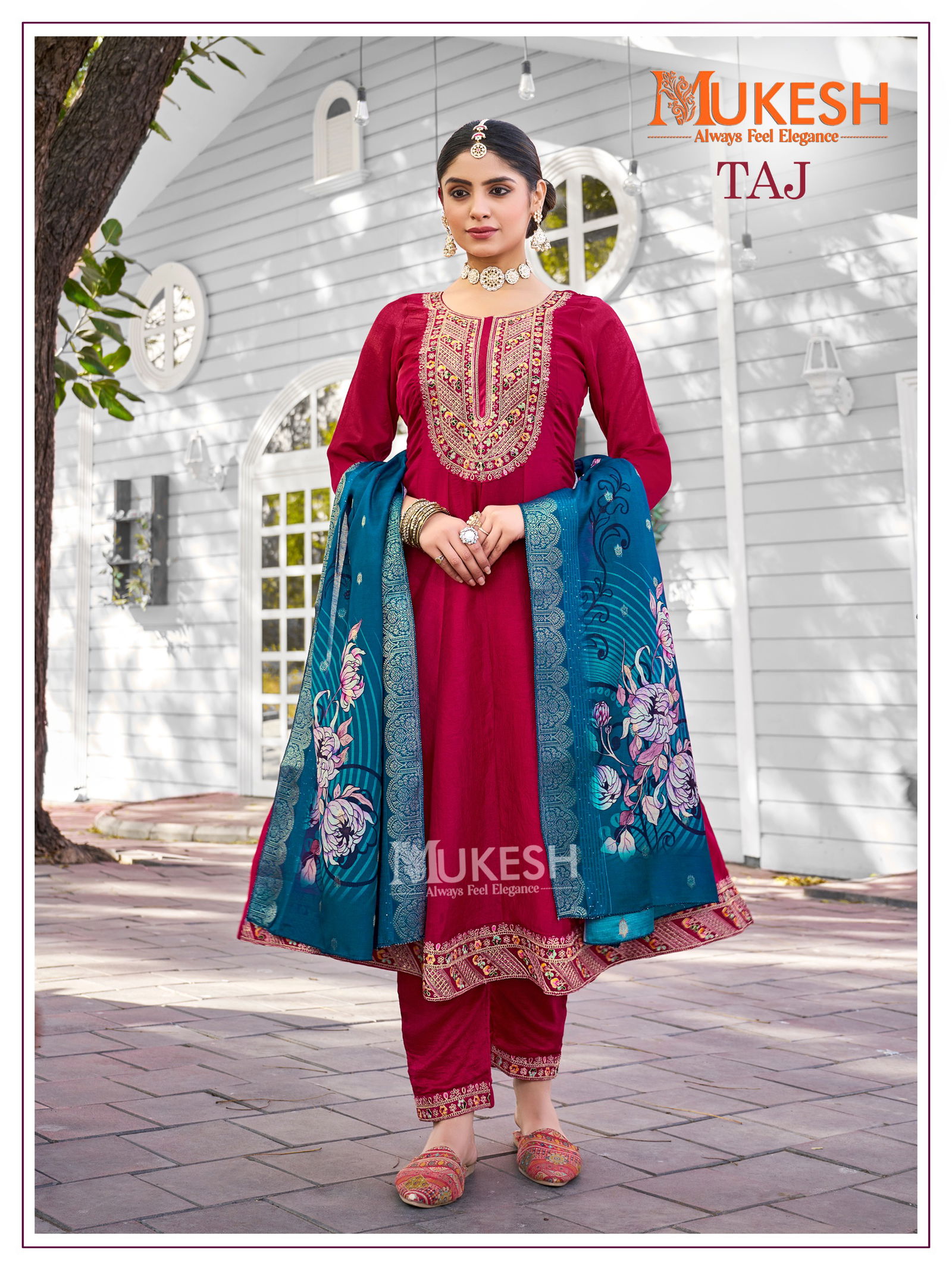 Taj By Banwery Vichitra Silk Designer Readymade Suits Suppliers In India